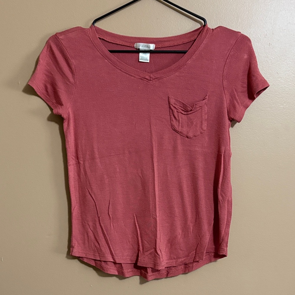 Bozzolo Short Sleeve V-Neck Tee - Dusty Rose